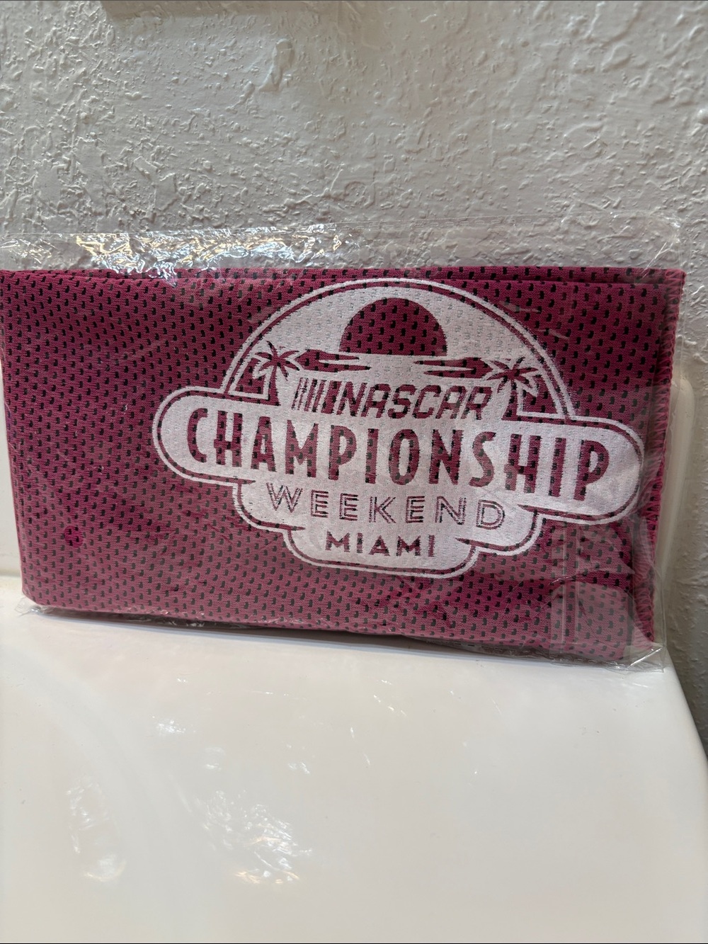 NWT NASCAR Championship Weekend Miami Mesh Cooling Rally Towel Pink